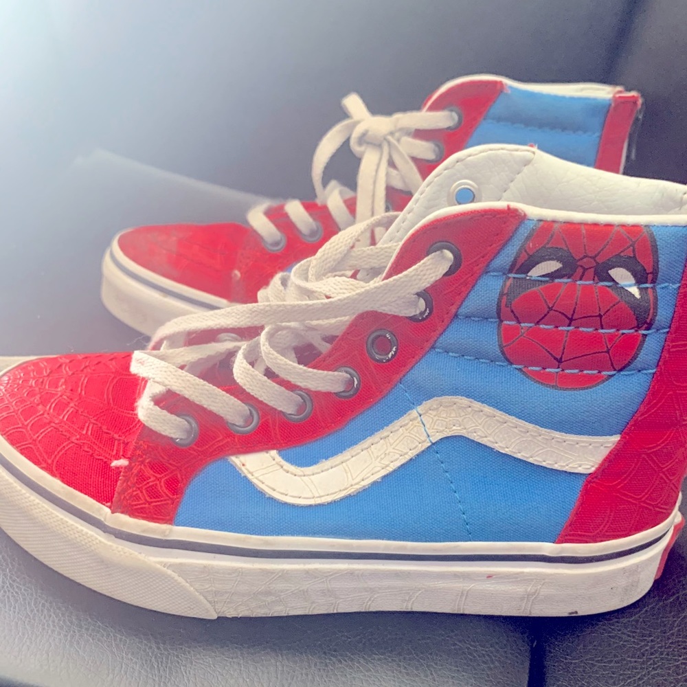 Marvel Spider-Man Vans Sk8 Hi Zip Kids Sz 1